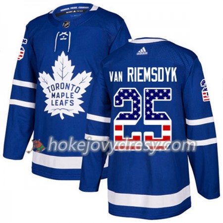 Pánské Hokejový Dres Toronto Maple Leafs James Van Riemsdyk 25 2017-2018 USA Flag Fashion Modrá Adidas Authentic